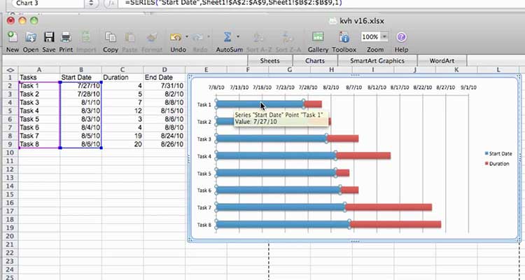 draw a table in excel for mac
